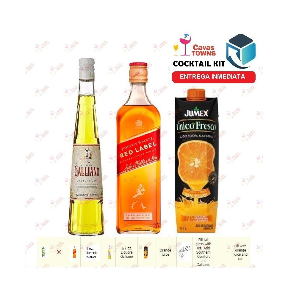 Johnnie Walker Cocktail Kit Comfort Wallbanger Receta Recipe - Cavas Towns