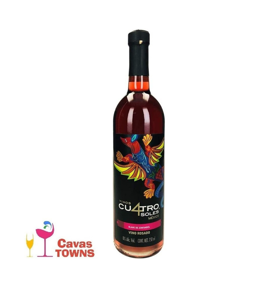 Vino Rosado Zinfandel Cuatro Soles 750 ml - Cavas Towns Vino Rosado Zinfandel Cuatro Soles 750 ml - Cavas Towns
